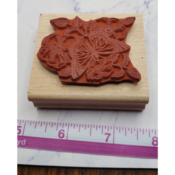 Stampin' Up! Butterfly Garden Flower Field Wood Mounted Rubber Stamp - Picture 7 of 7